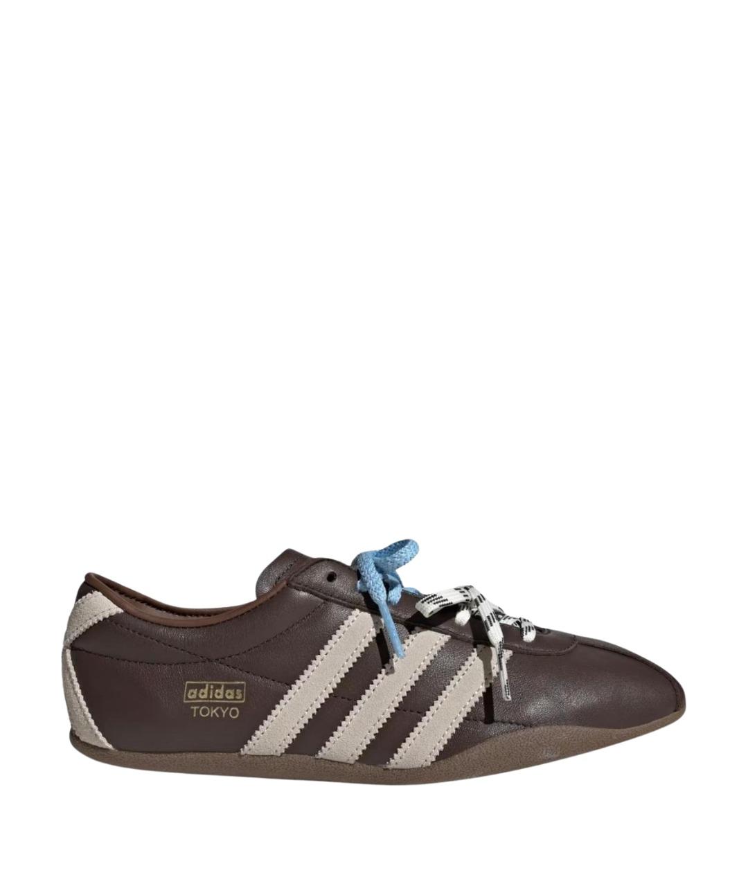 ADIDAS Коричневые кожаные кроссовки, фото 1