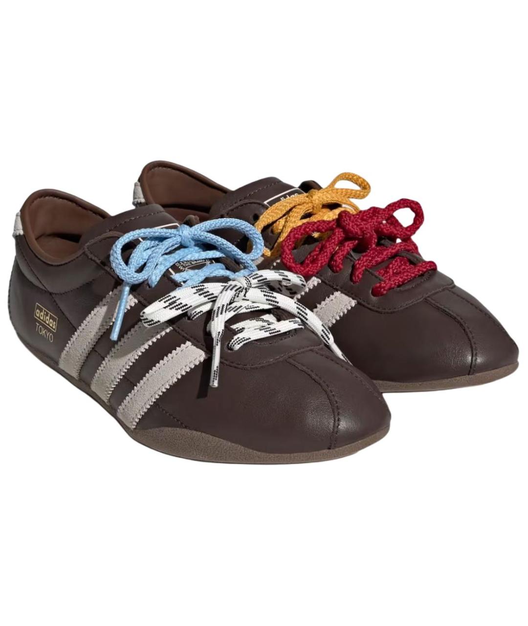 ADIDAS Коричневые кожаные кроссовки, фото 3