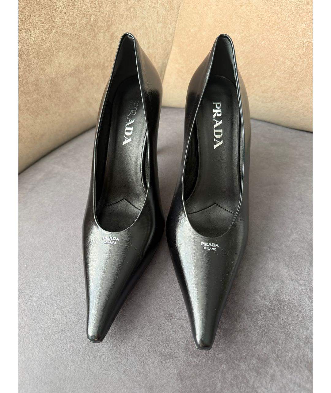 PRADA Черные кожаные туфли, фото 2