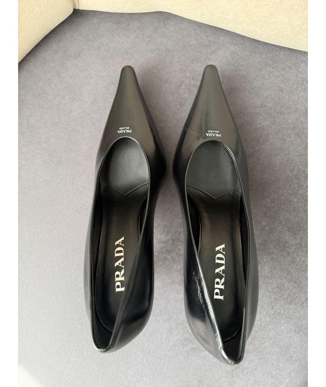 PRADA Черные кожаные туфли, фото 3