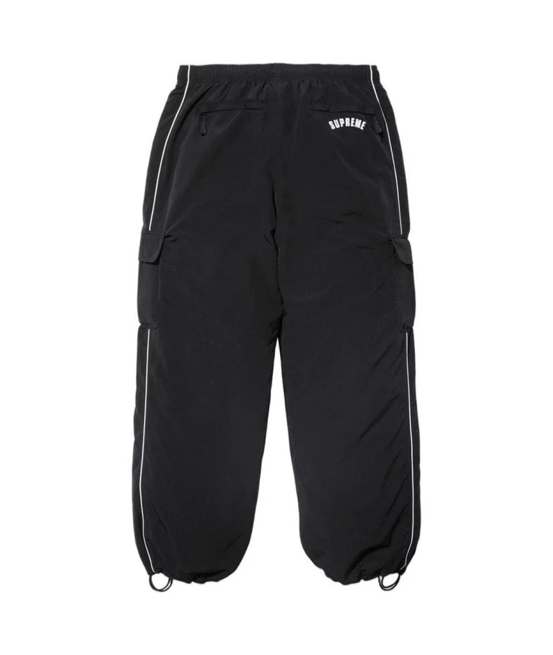 SUPREME Черные нейлоновые прямые брюки, фото 2