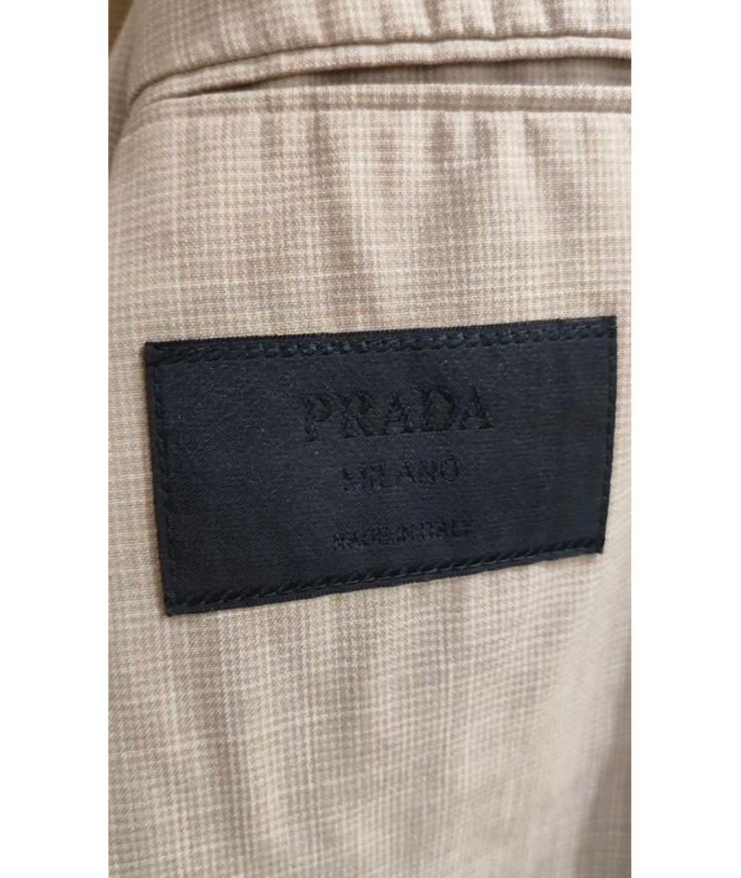 PRADA Бежевое шерстяное пальто, фото 3