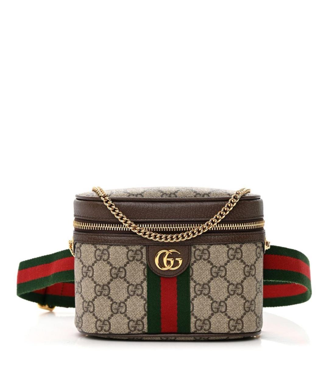 GUCCI Коричневая сумка через плечо из канвы, фото 6