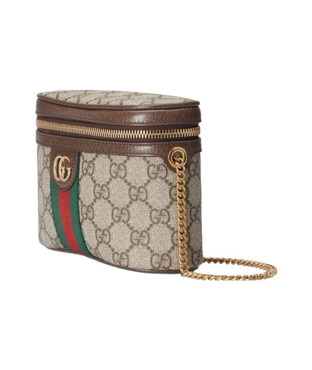 GUCCI Коричневая сумка через плечо из канвы, фото 2
