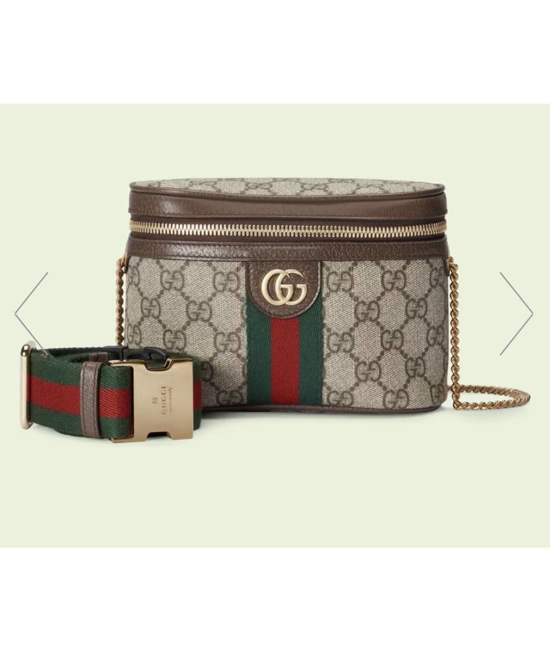 GUCCI Коричневая сумка через плечо из канвы, фото 8