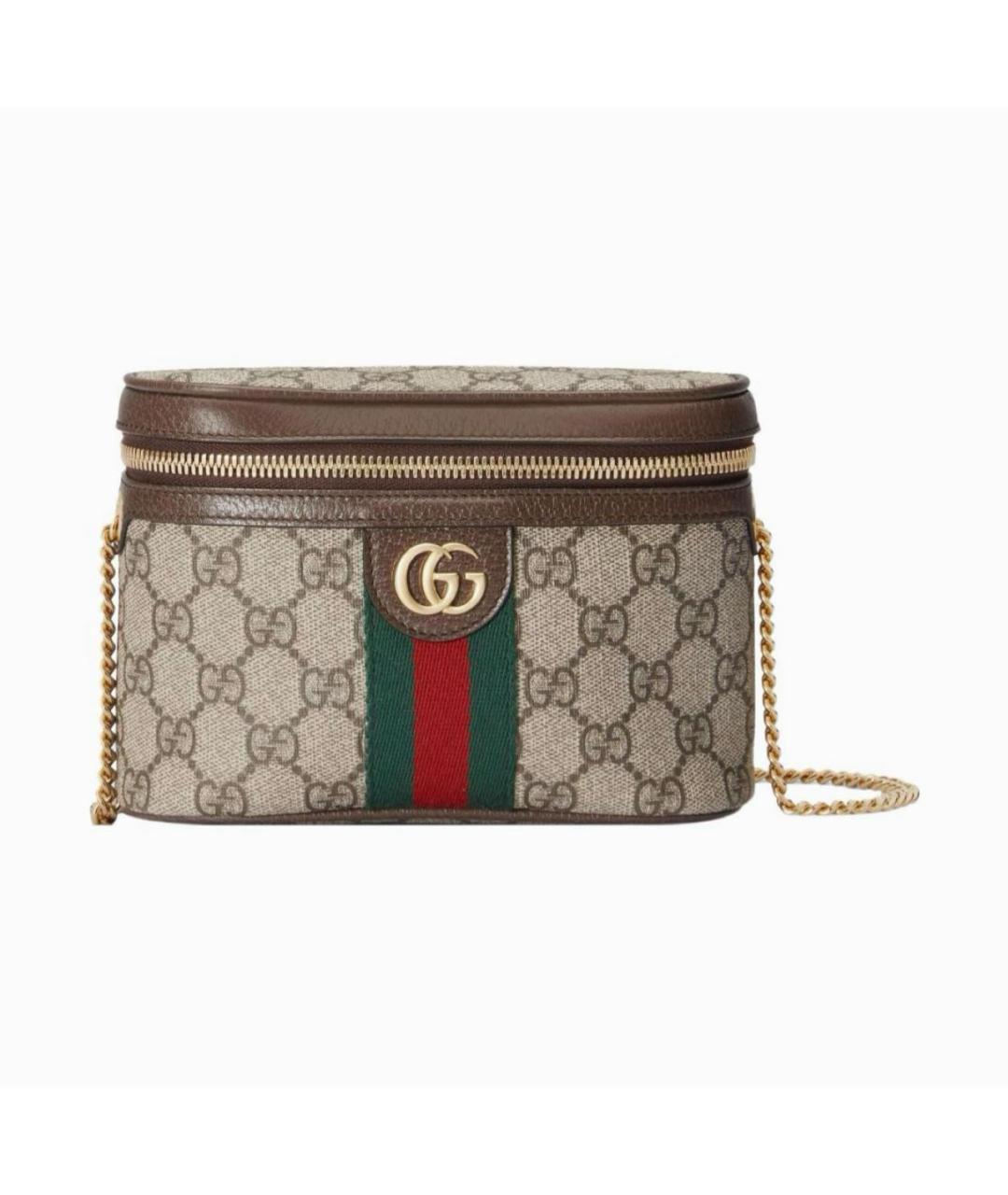 GUCCI Коричневая сумка через плечо из канвы, фото 5