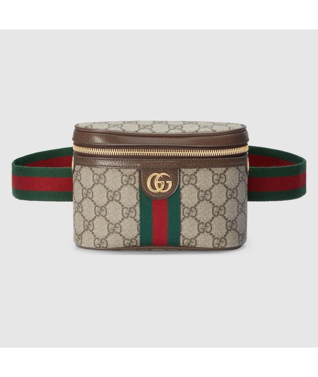 GUCCI Коричневая сумка через плечо из канвы, фото 4