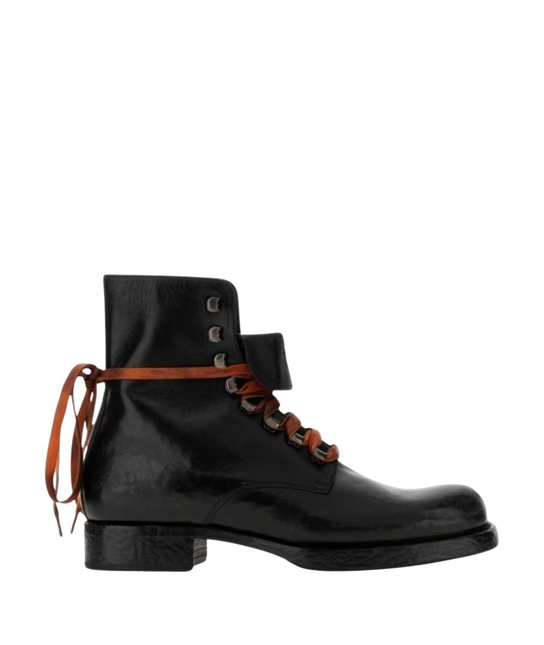 PRADA Черные кожаные высокие ботинки, фото 1