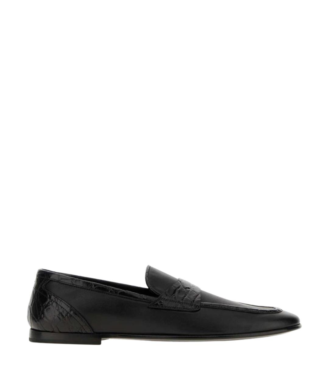DOLCE&GABBANA Черные кожаные лоферы, фото 1