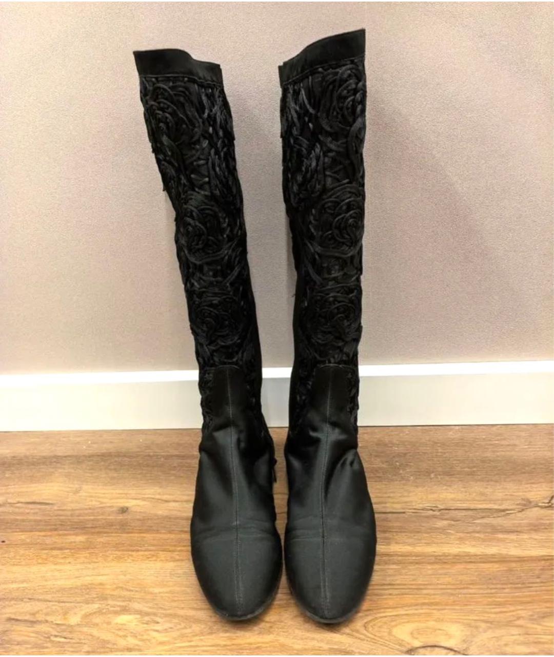 VERSACE Черные текстильные сапоги, фото 2