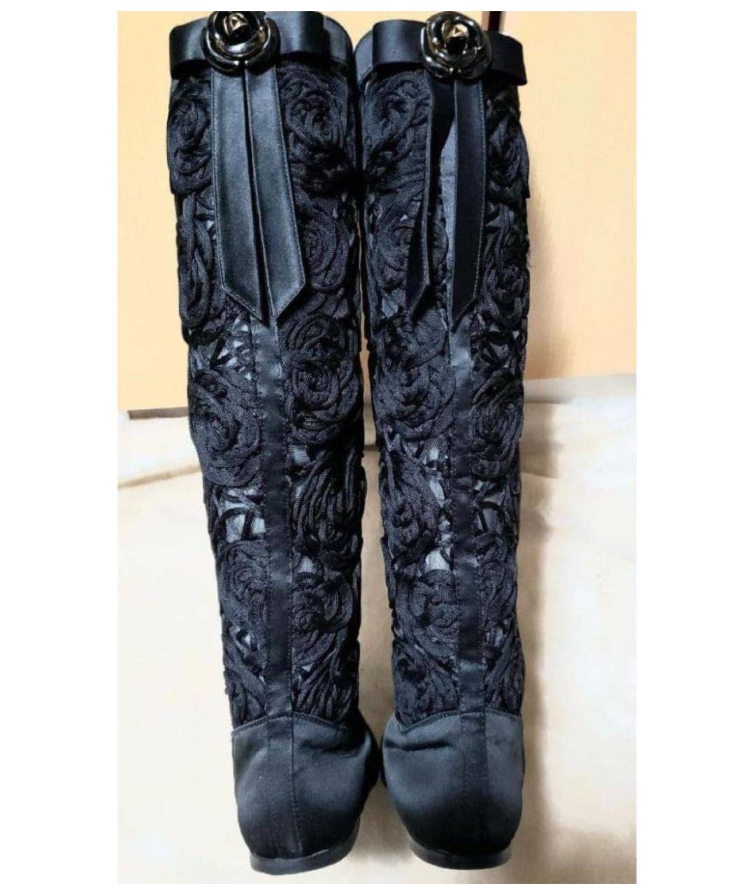 VERSACE Черные текстильные сапоги, фото 4