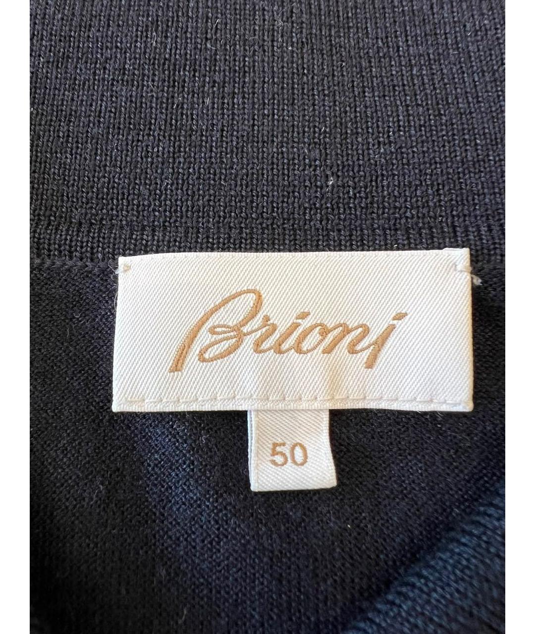 BRIONI Темно-синий шерстяной джемпер / свитер, фото 6