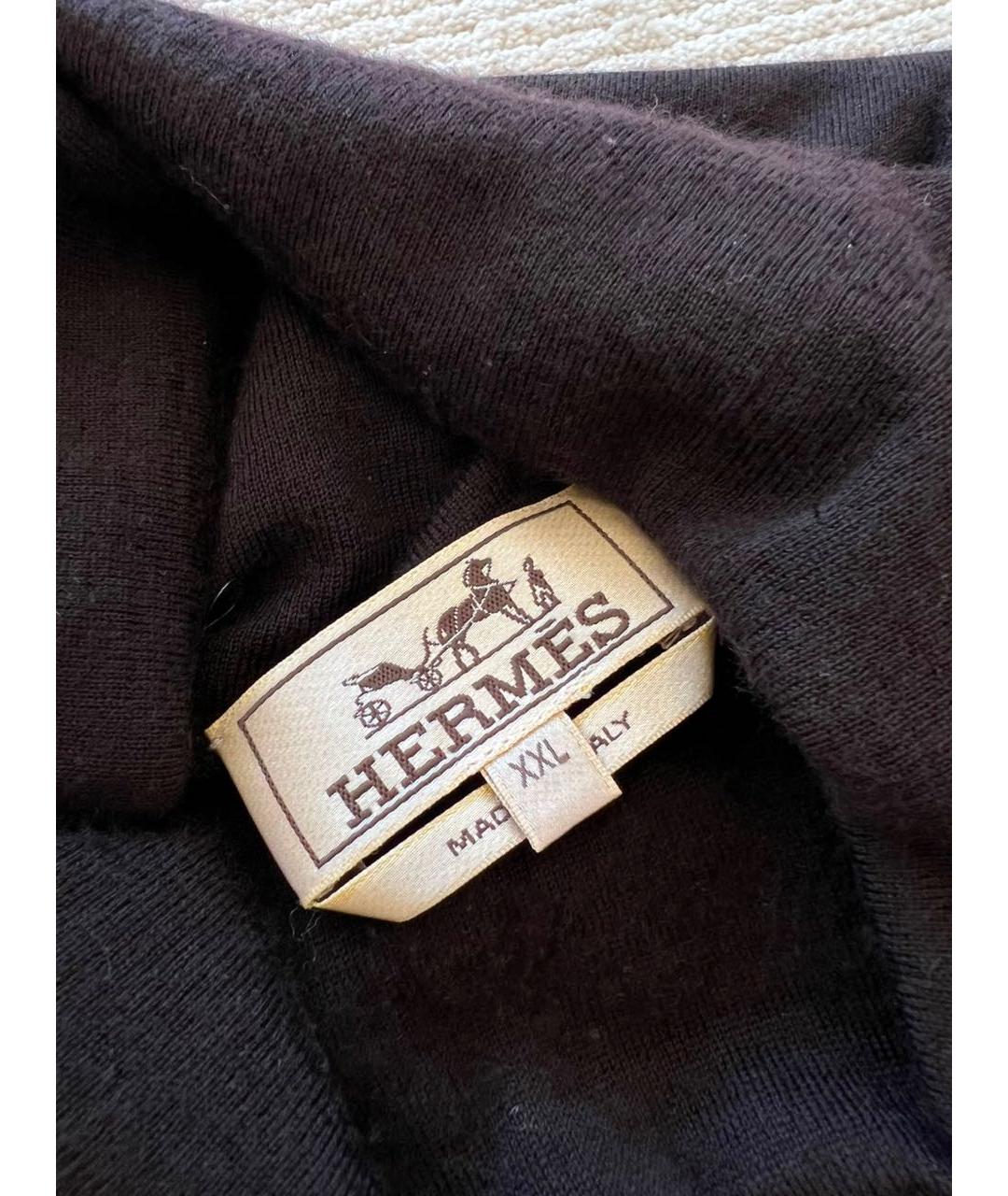 HERMES Коричневая кашемировая водолазка, фото 6