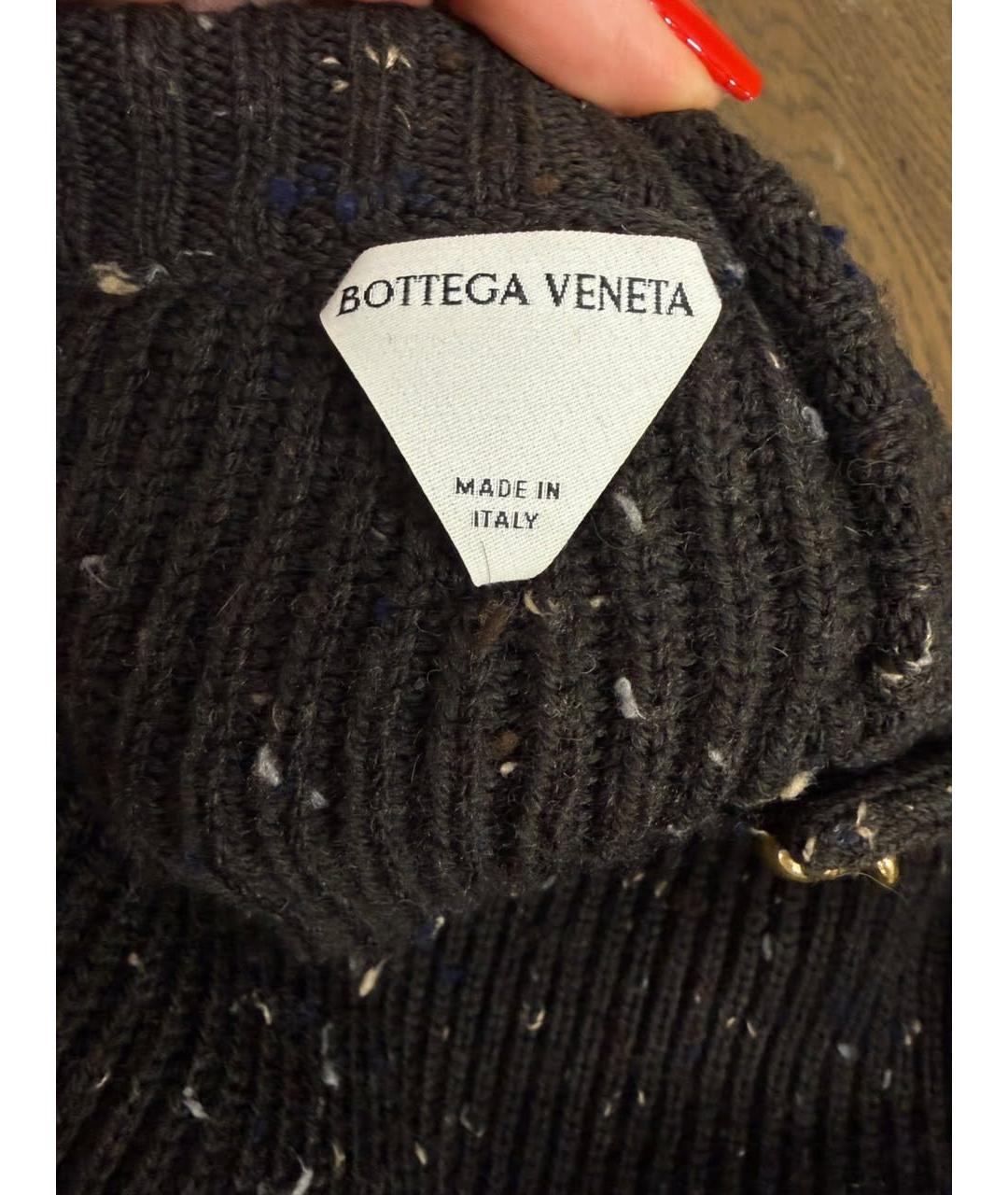 BOTTEGA VENETA Черное шерстяное повседневное платье, фото 2