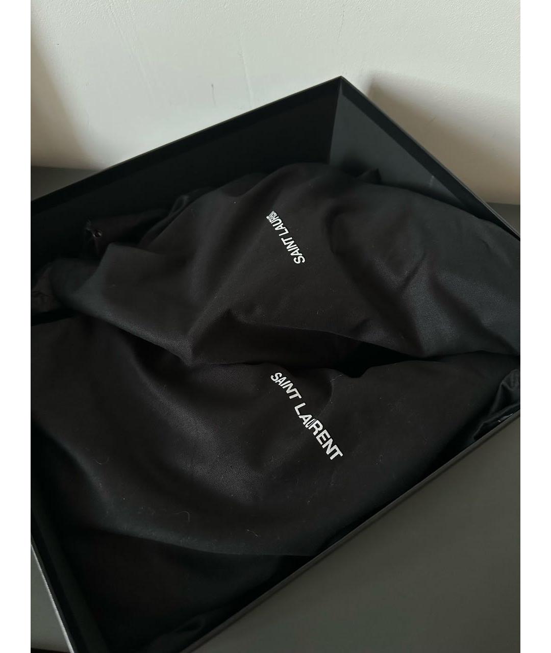 SAINT LAURENT Черные кожаные высокие ботинки, фото 8