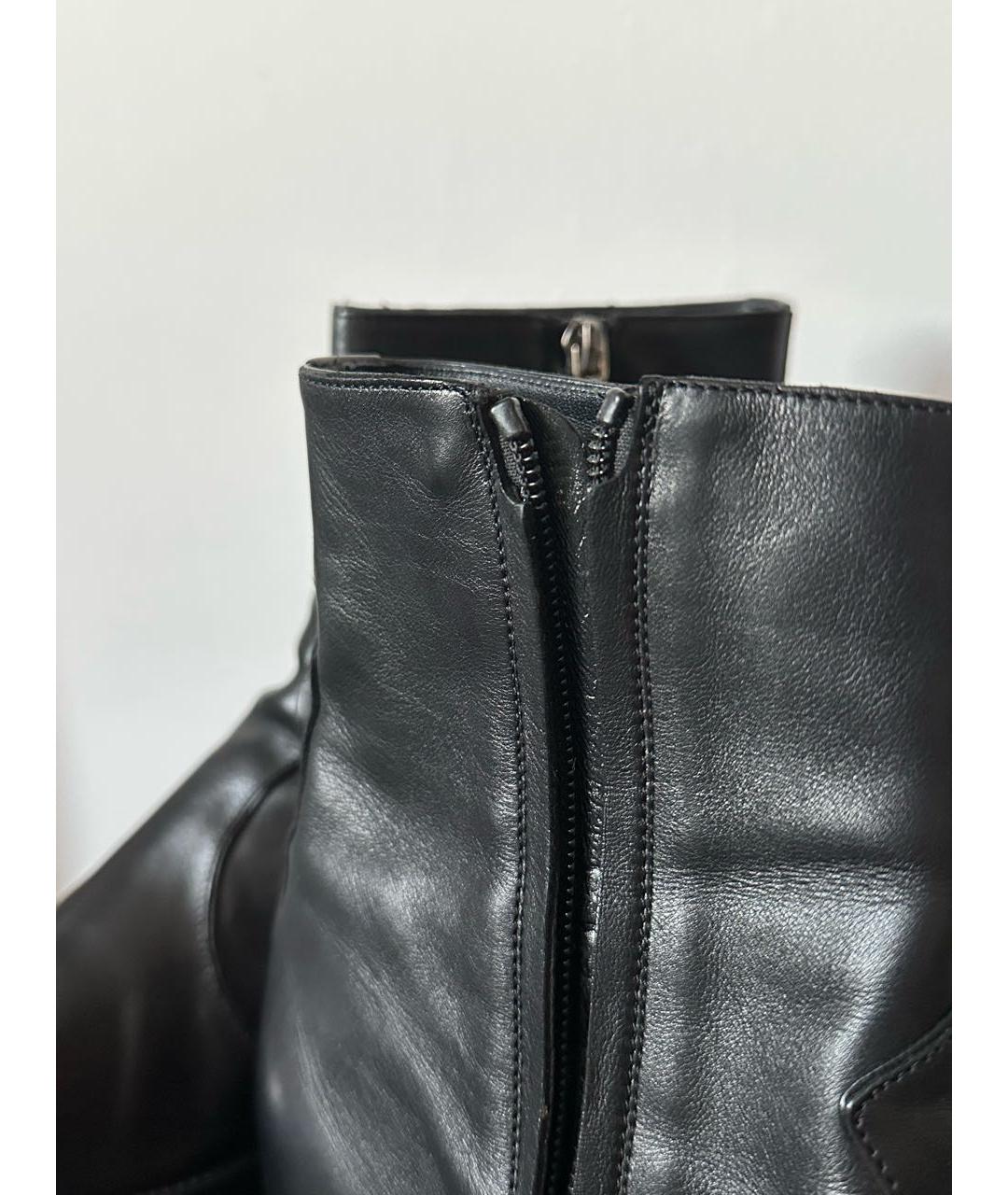 SAINT LAURENT Черные кожаные высокие ботинки, фото 5