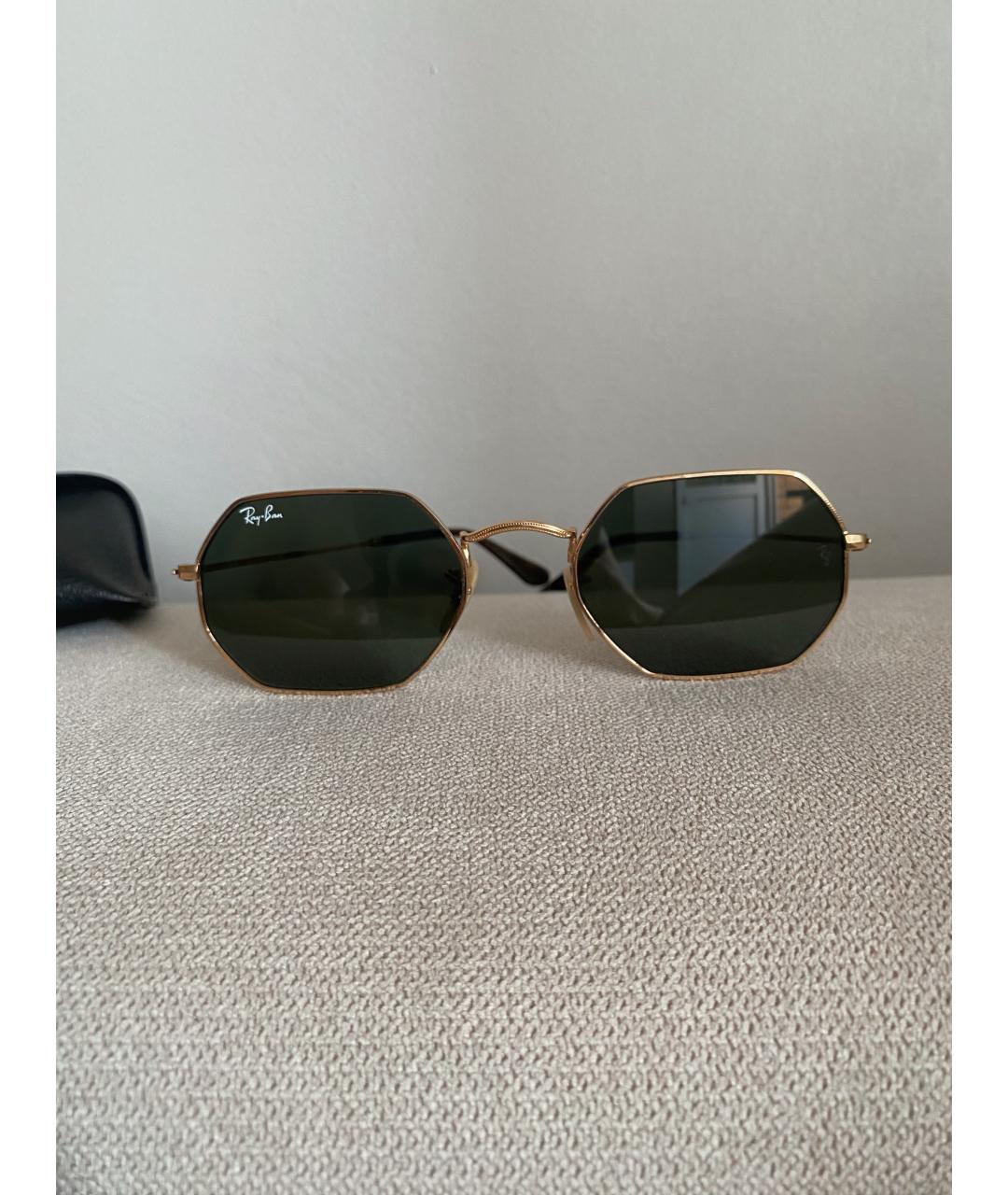 RAY BAN Зеленые металлические солнцезащитные очки, фото 5