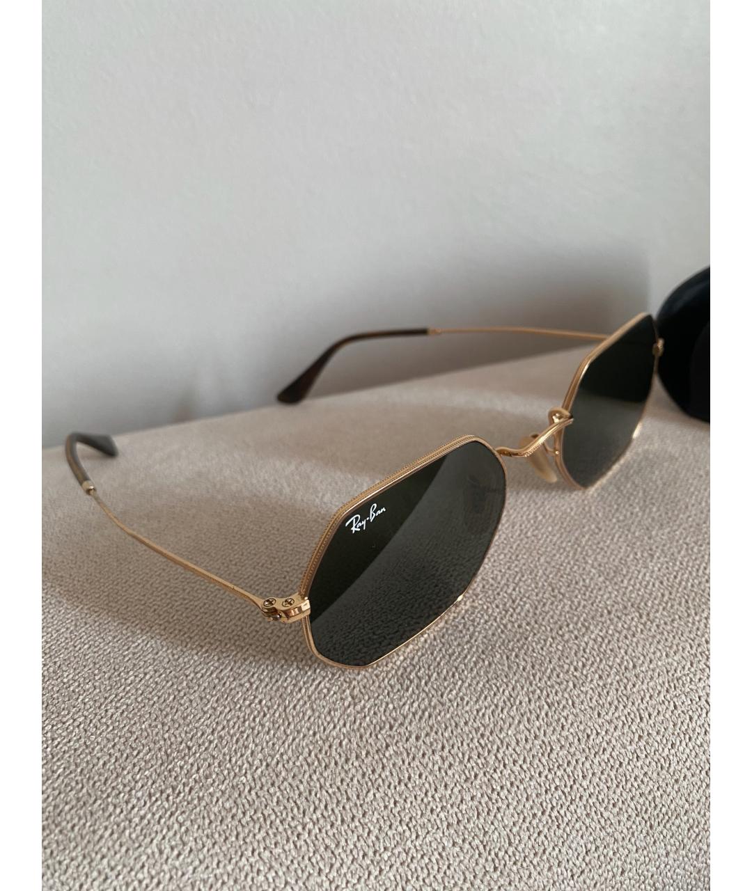 RAY BAN Зеленые металлические солнцезащитные очки, фото 2