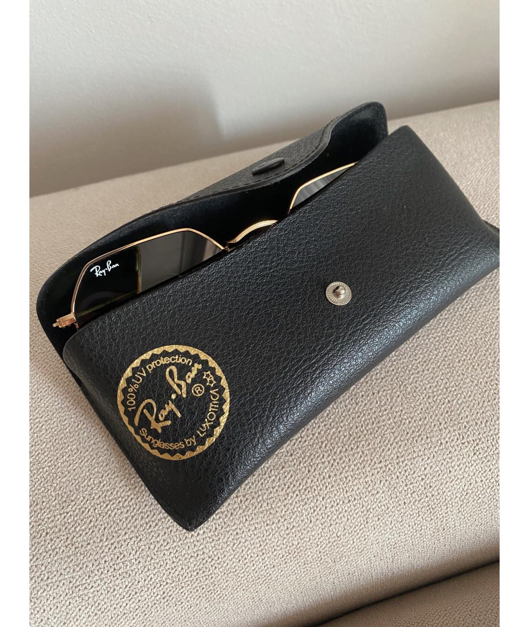 RAY BAN Зеленые металлические солнцезащитные очки, фото 4