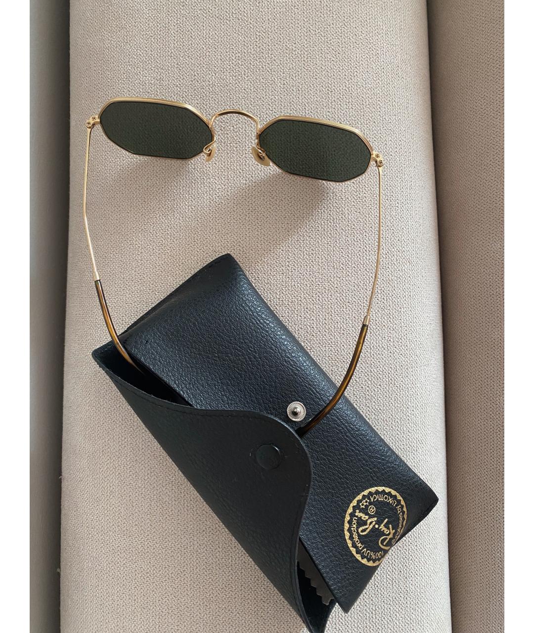RAY BAN Зеленые металлические солнцезащитные очки, фото 3