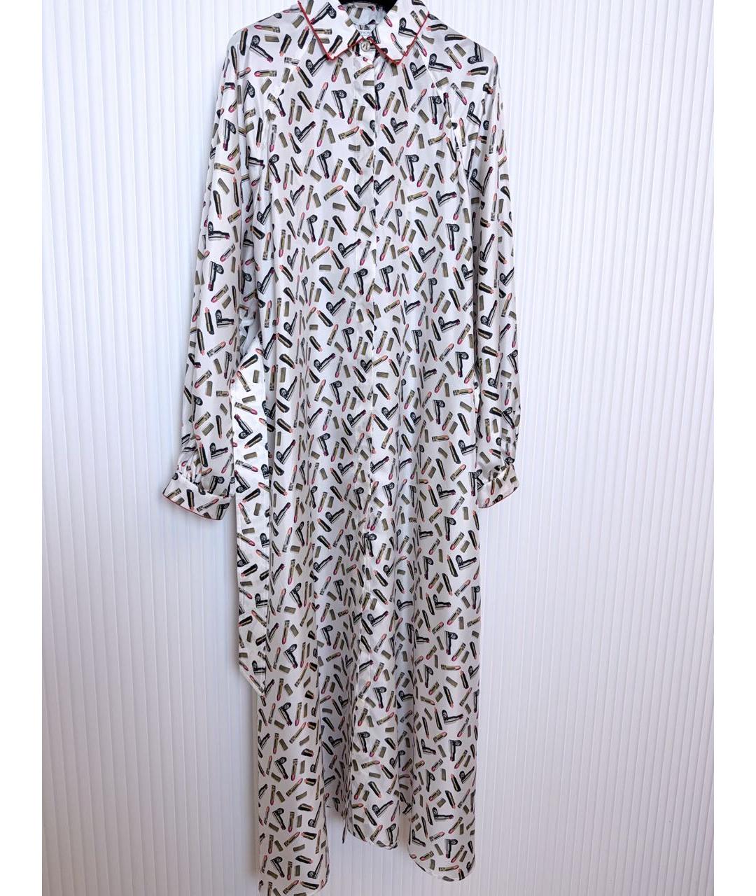 MAX MARA Белое шелковое коктейльное платье, фото 3