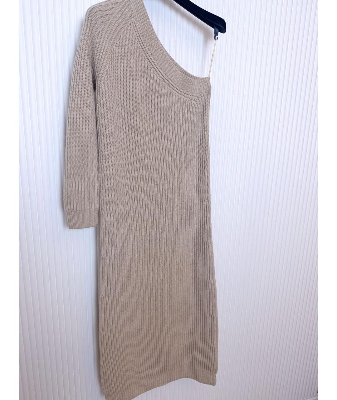 MAX MARA Бежевое шерстяное повседневное платье, фото 2
