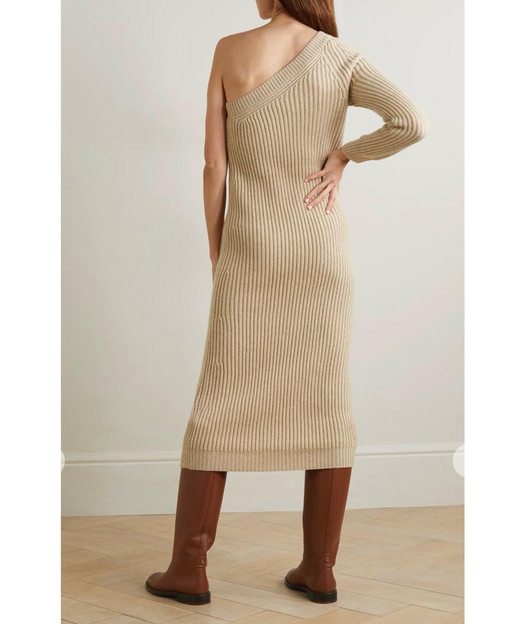 MAX MARA Бежевое шерстяное повседневное платье, фото 7