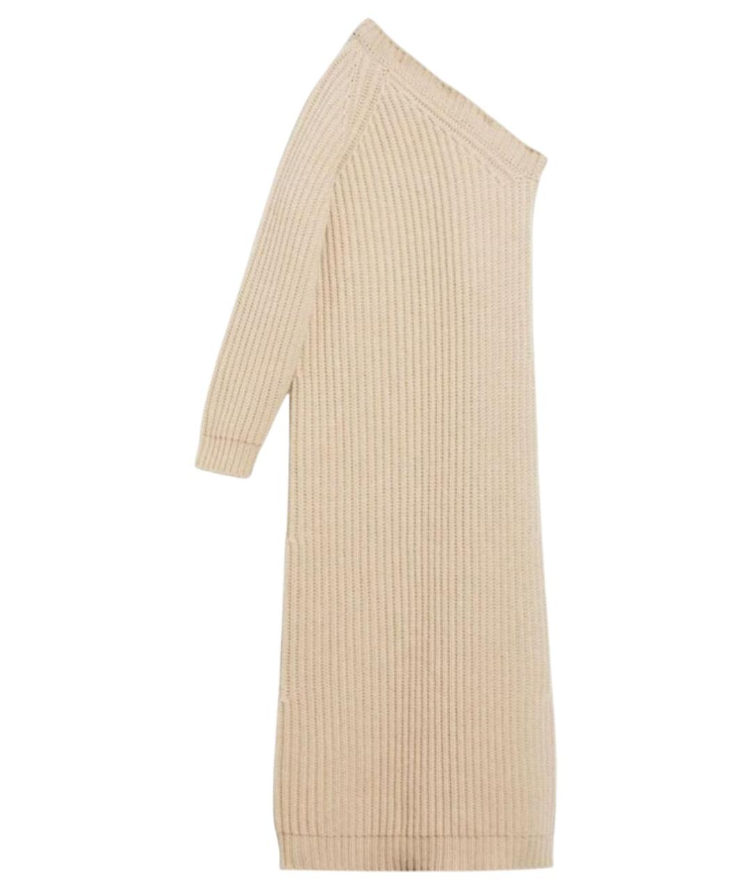 MAX MARA Бежевое шерстяное повседневное платье, фото 1