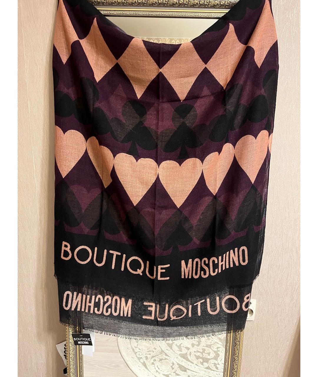 BOUTIQUE MOSCHINO Мульти шерстяной шарф, фото 8