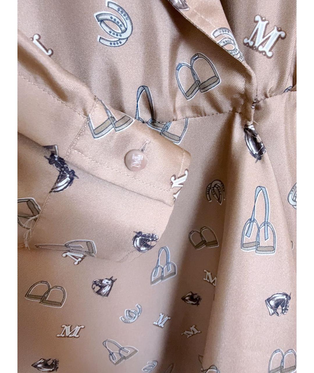 MAX MARA Коричневое шелковое коктейльное платье, фото 7