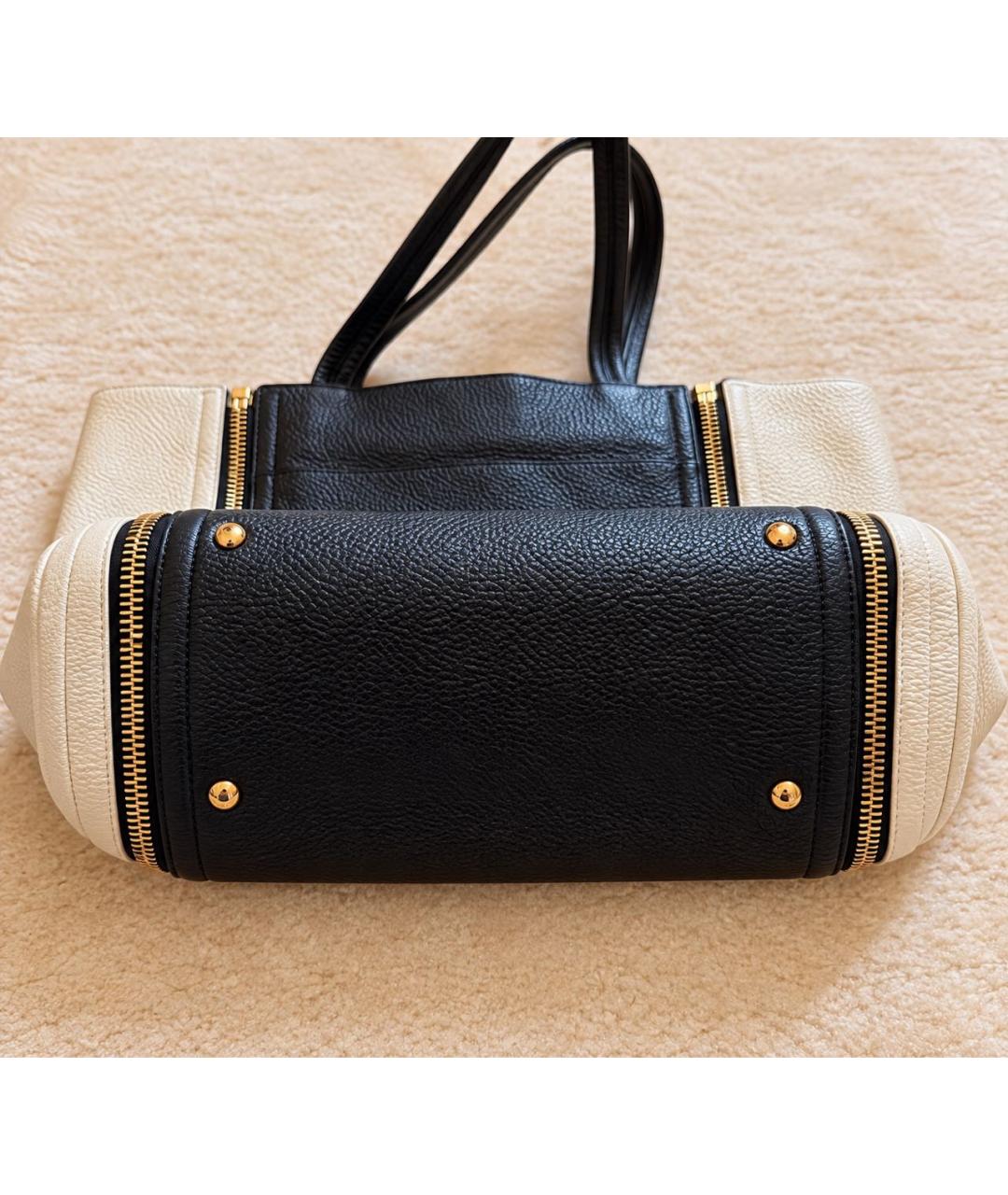 FERRAGAMO Черная кожаная сумка тоут, фото 3