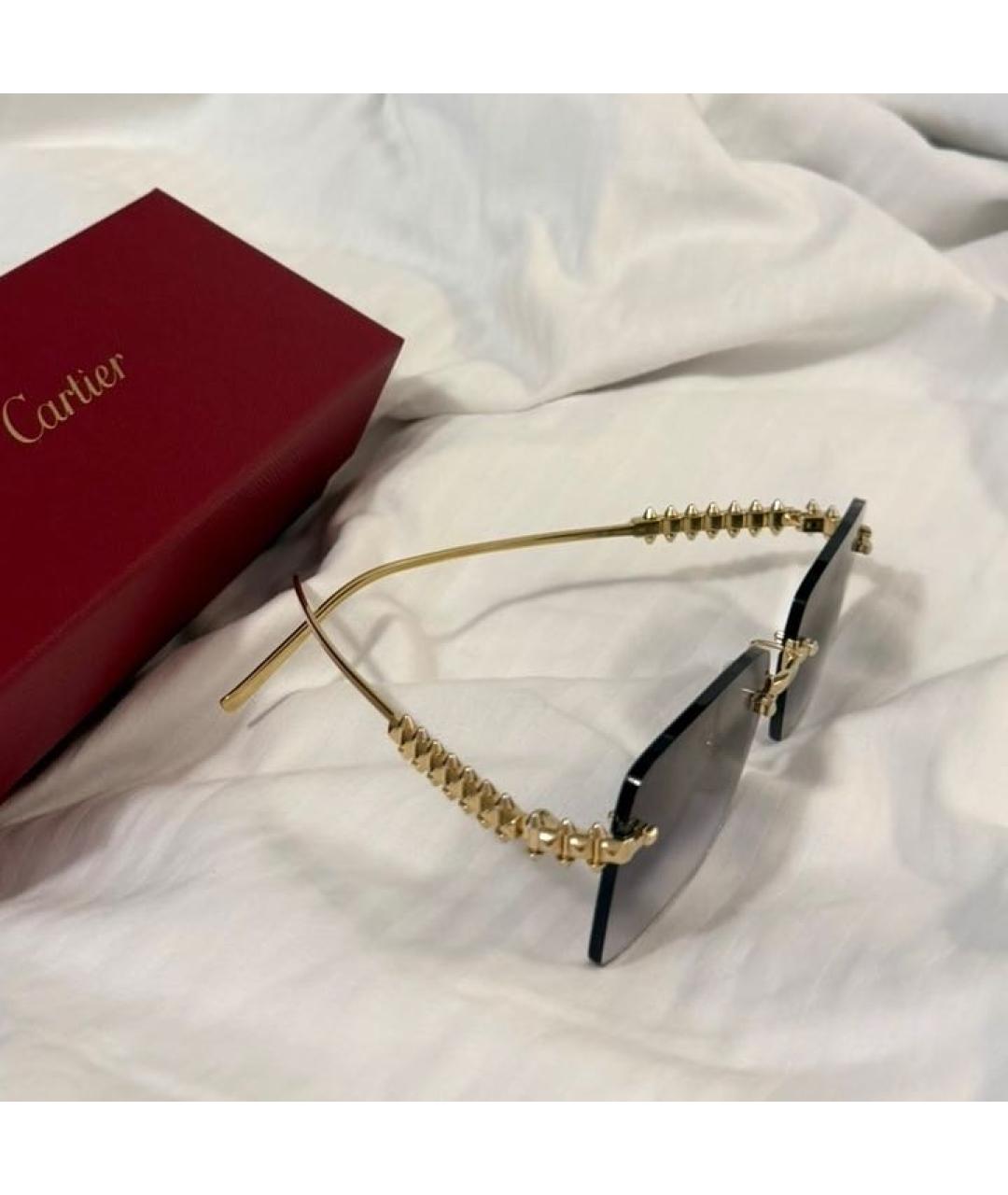 CARTIER Серые металлические солнцезащитные очки, фото 5