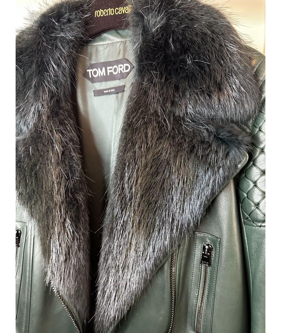 TOM FORD Зеленая кожаная куртка, фото 2