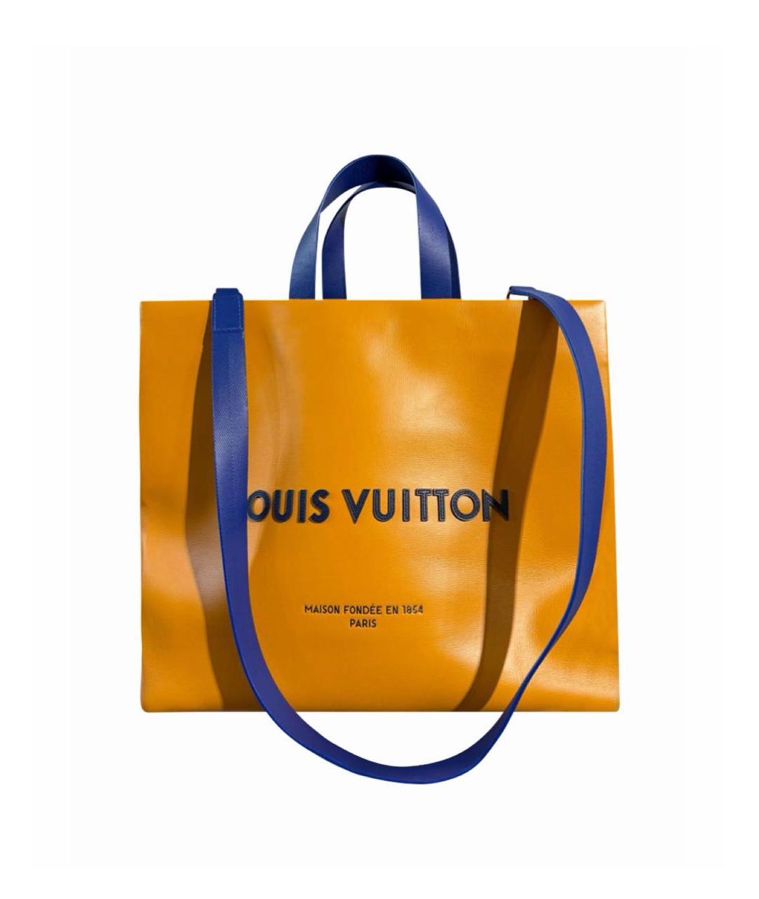 LOUIS VUITTON Оранжевая кожаная сумка тоут, фото 9