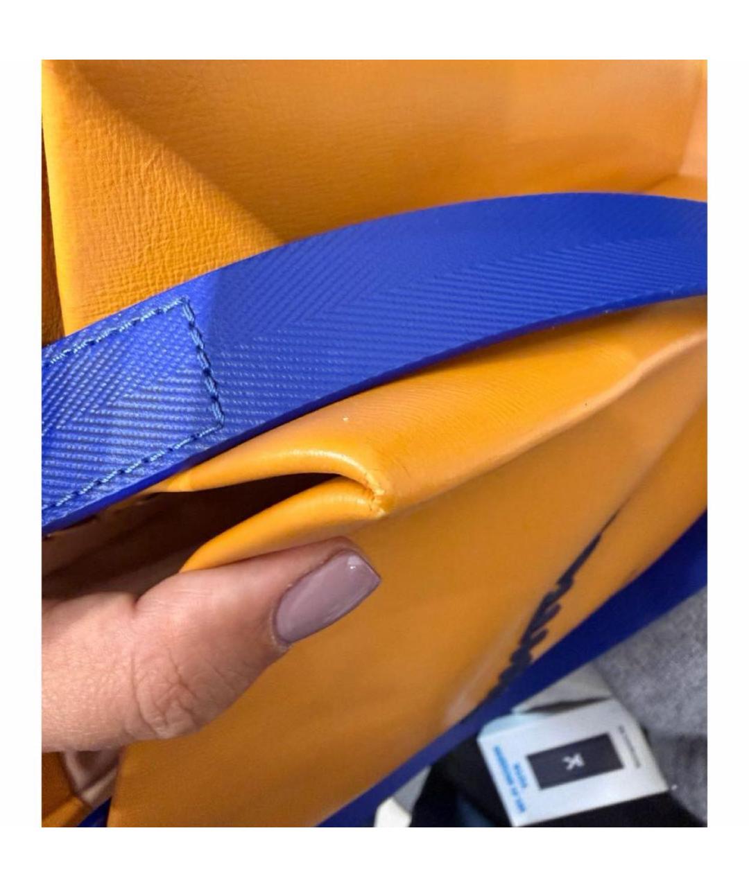 LOUIS VUITTON Оранжевая кожаная сумка тоут, фото 5