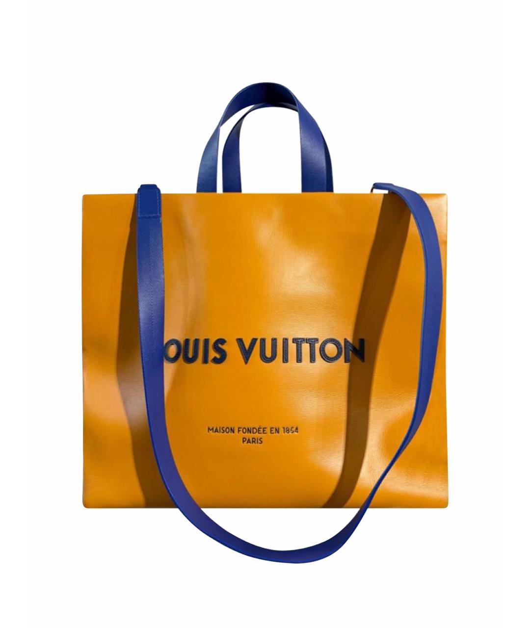LOUIS VUITTON Оранжевая кожаная сумка тоут, фото 1
