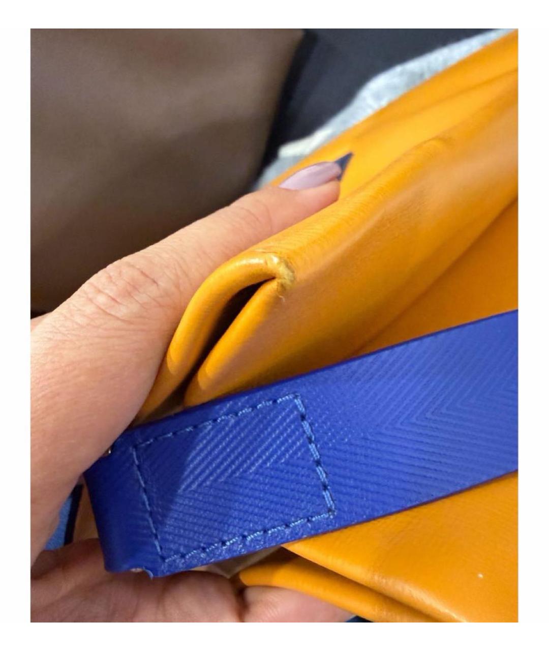 LOUIS VUITTON Оранжевая кожаная сумка тоут, фото 6