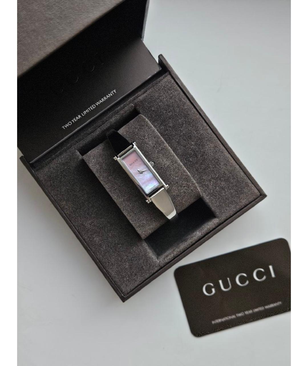GUCCI Серебряные металлические часы, фото 4