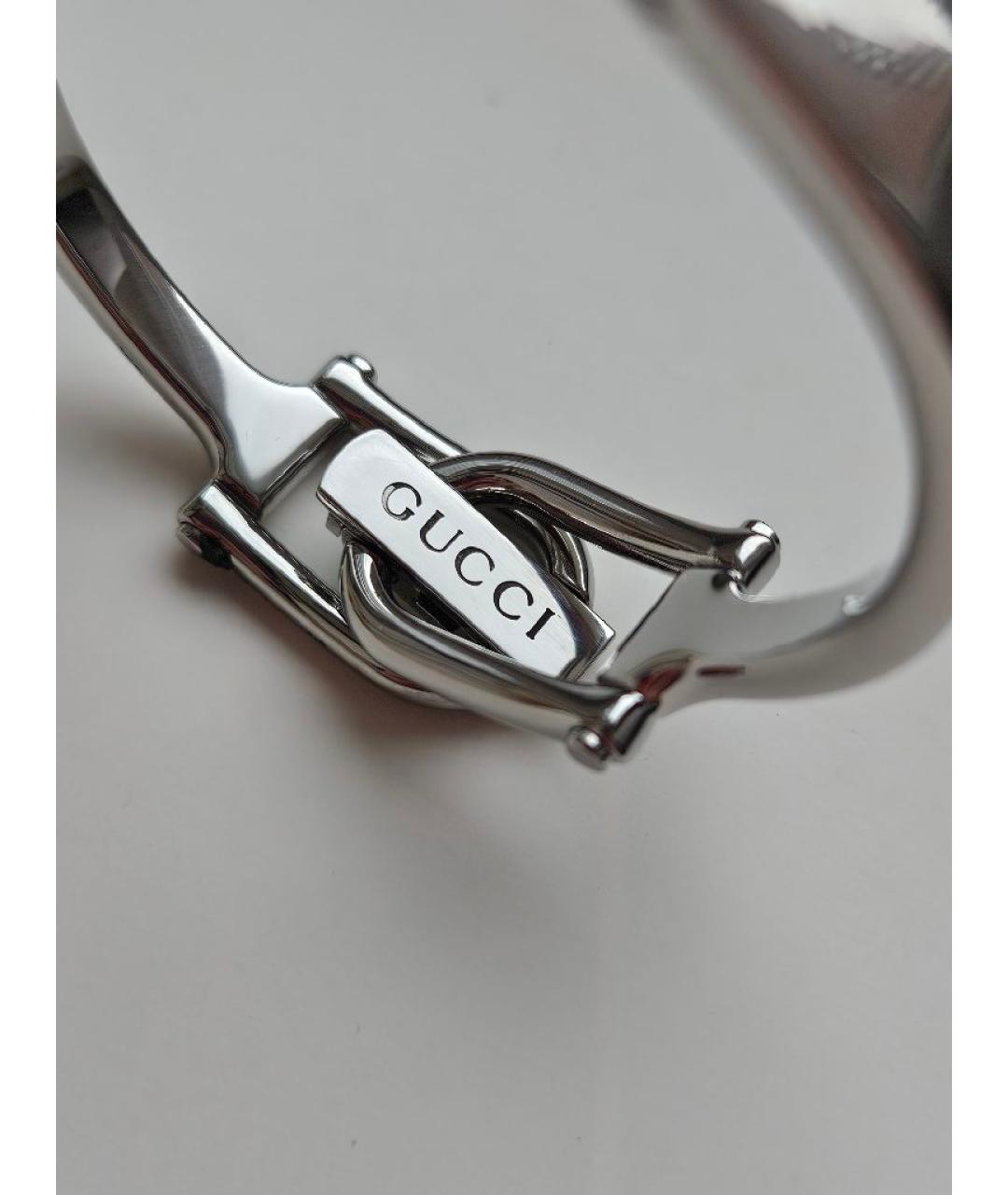 GUCCI Серебряные металлические часы, фото 3
