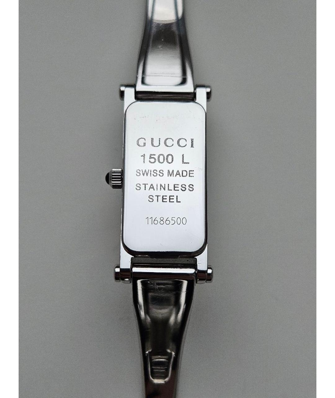 GUCCI Серебряные металлические часы, фото 2
