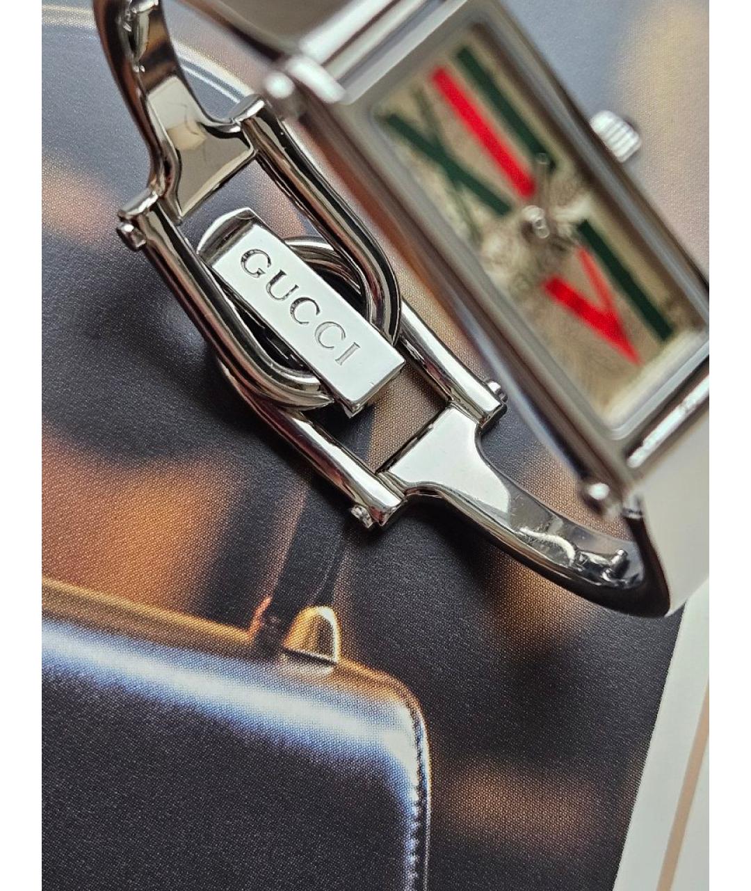 GUCCI Серебряные металлические часы, фото 5
