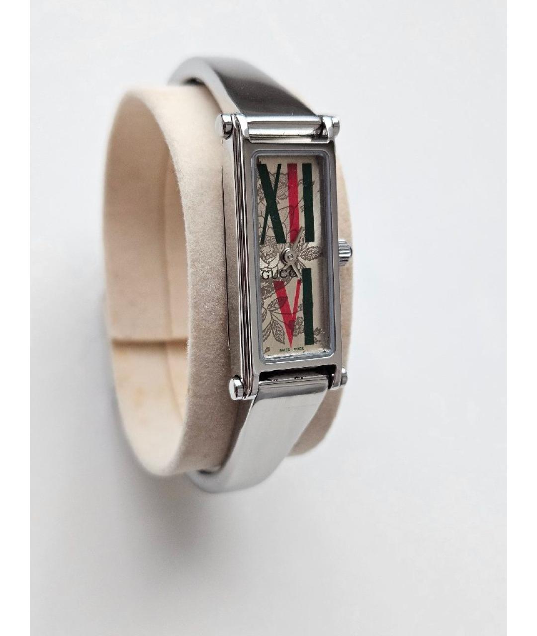 GUCCI Серебряные металлические часы, фото 6