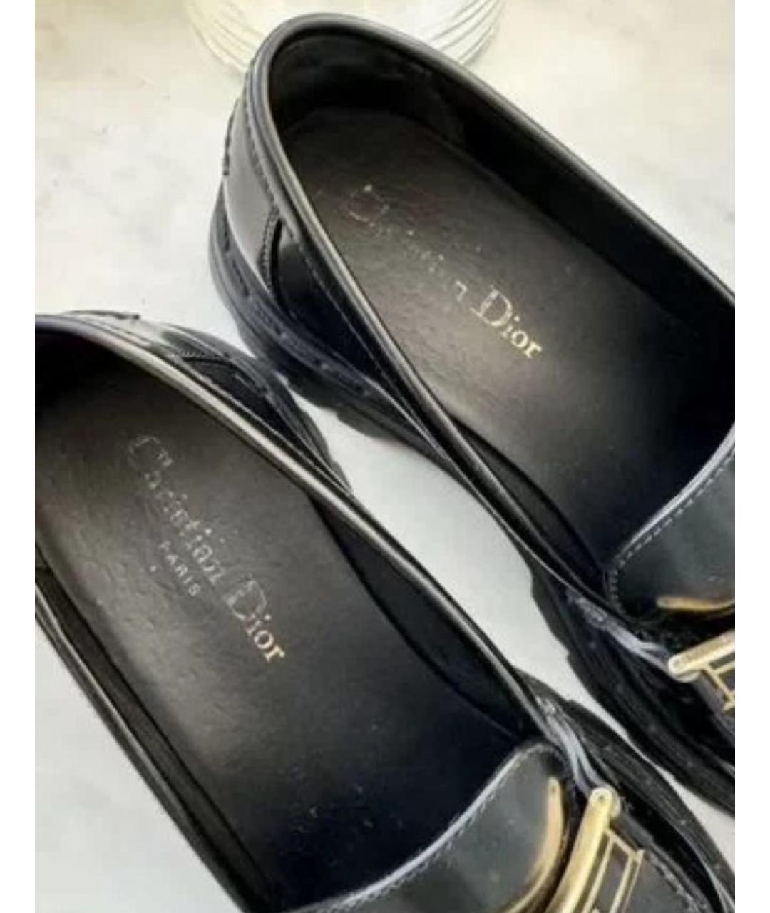 CHRISTIAN DIOR Черные кожаные лоферы, фото 5