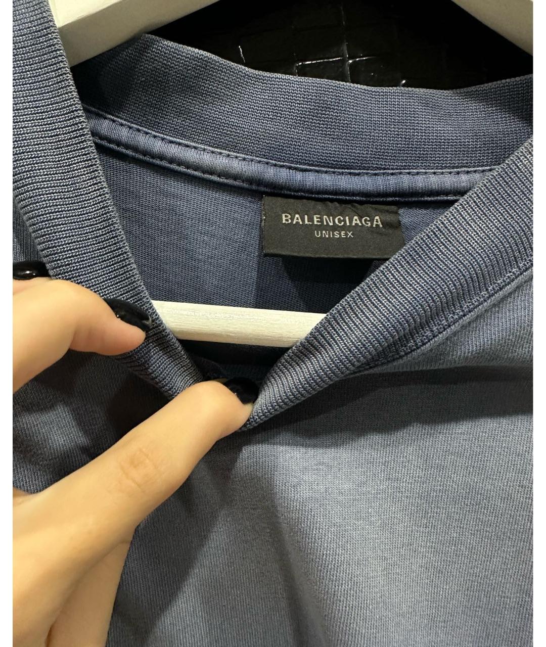 BALENCIAGA Синяя футболка, фото 4