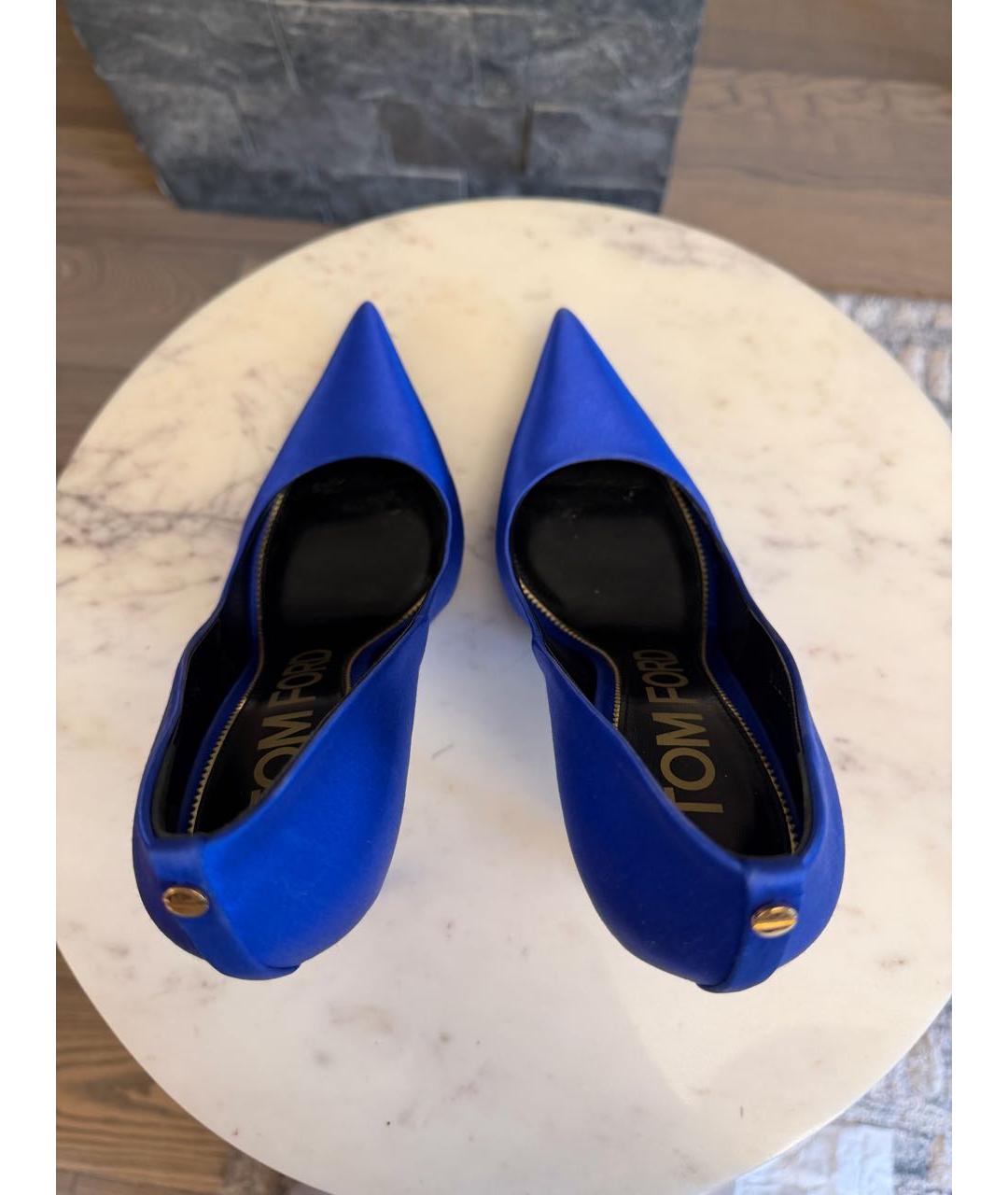 TOM FORD Синие текстильные туфли, фото 3