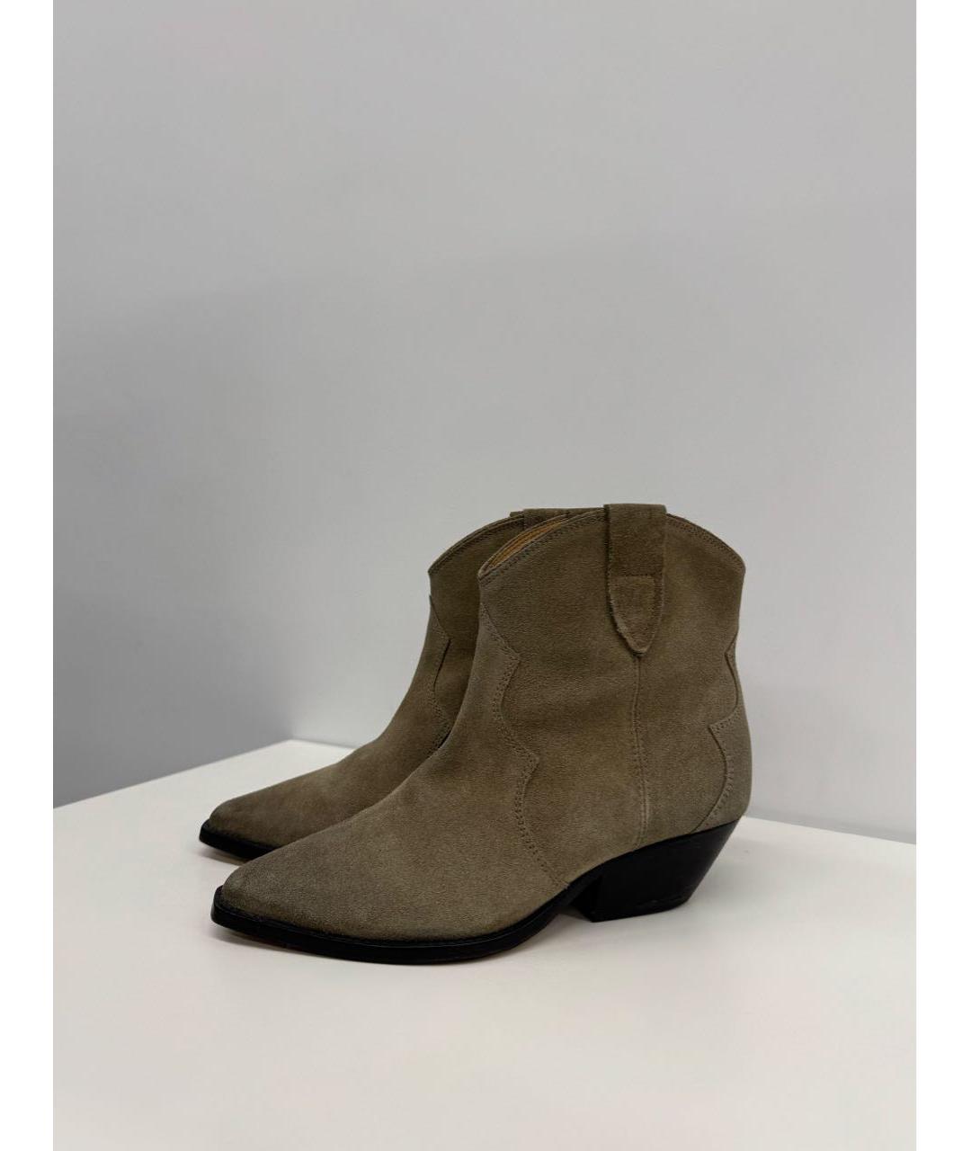 ISABEL MARANT Хаки замшевые ботильоны, фото 9