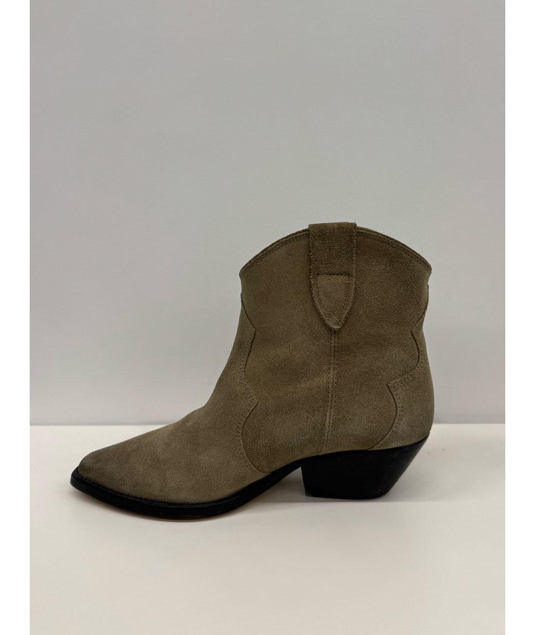 ISABEL MARANT Хаки замшевые ботильоны, фото 6