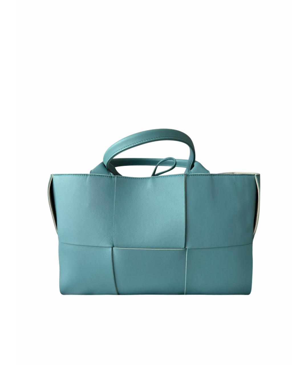 BOTTEGA VENETA Голубая кожаная сумка тоут, фото 1
