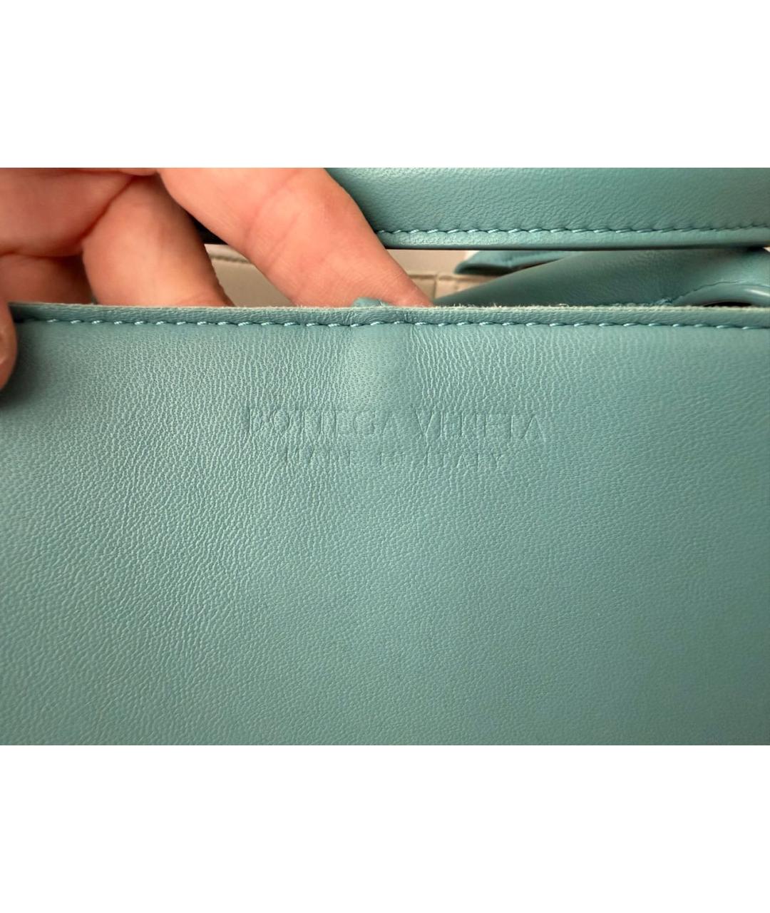BOTTEGA VENETA Голубая кожаная сумка тоут, фото 6