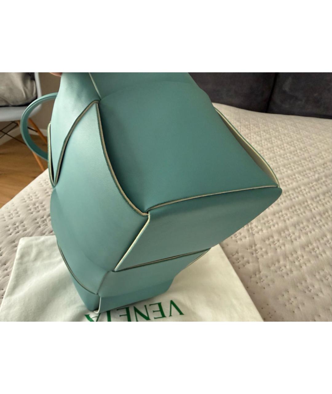 BOTTEGA VENETA Голубая кожаная сумка тоут, фото 4